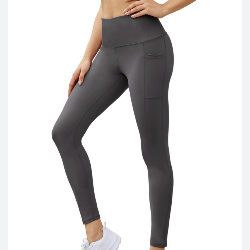 KENMAX YOGA DARK GRAY TUMMY CONTROL LEGGINGS SIZE SMALL